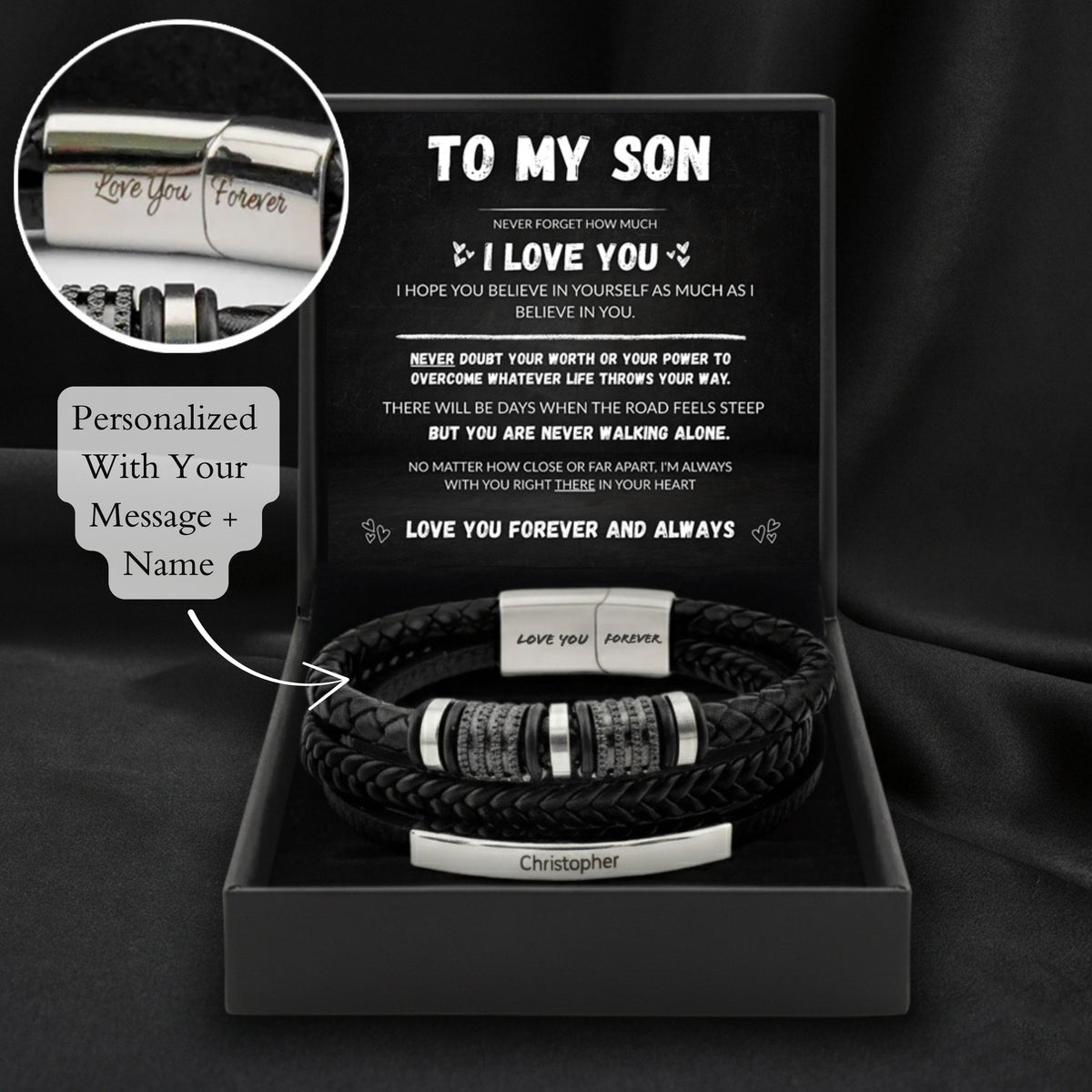Unbreakable Bond Personalised Bracelet - For My Son