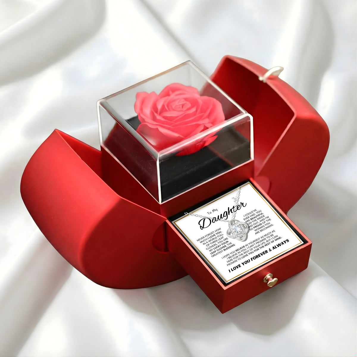 Eternal Rose Gift Box with Necklace - For My Daughter