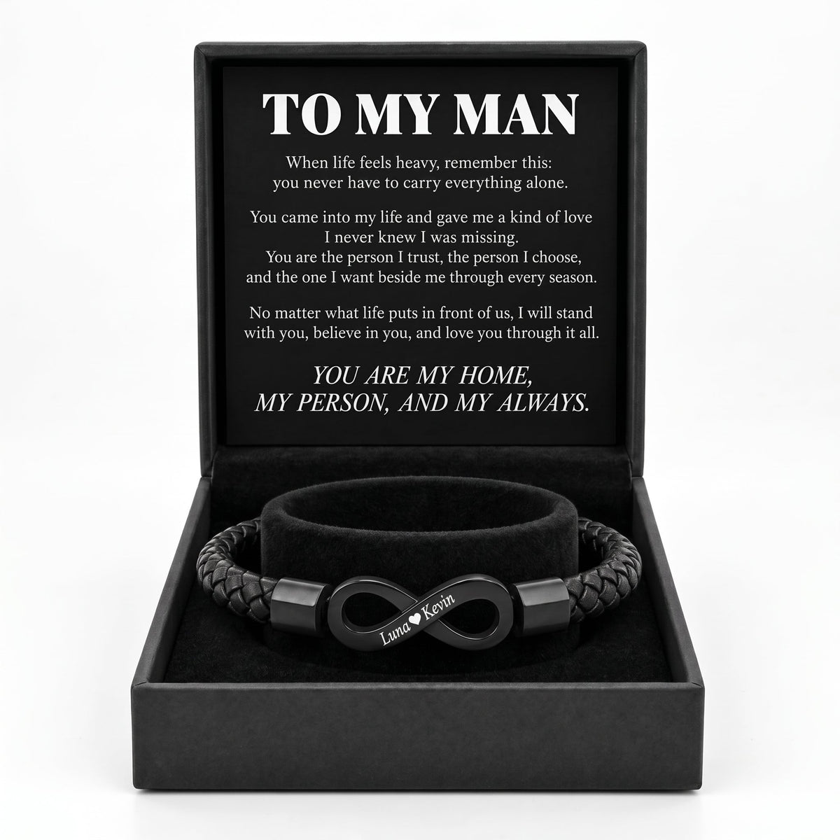 To My Man Personalised Infinity Bracelet - For My Husband