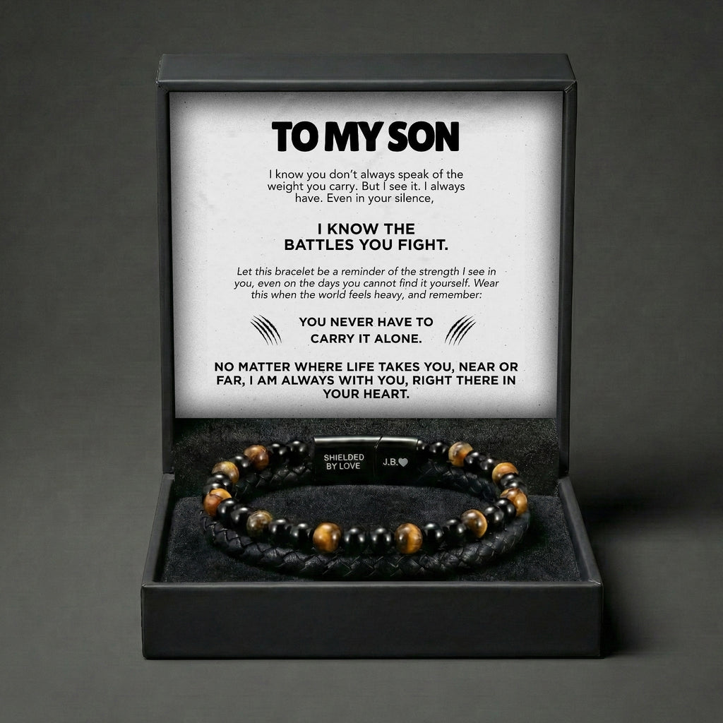 Tiger Eye Shield Bracelet - For My Son