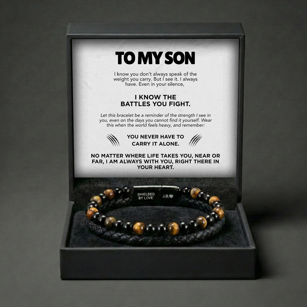 Tiger Eye Shield Bracelet - For My Son