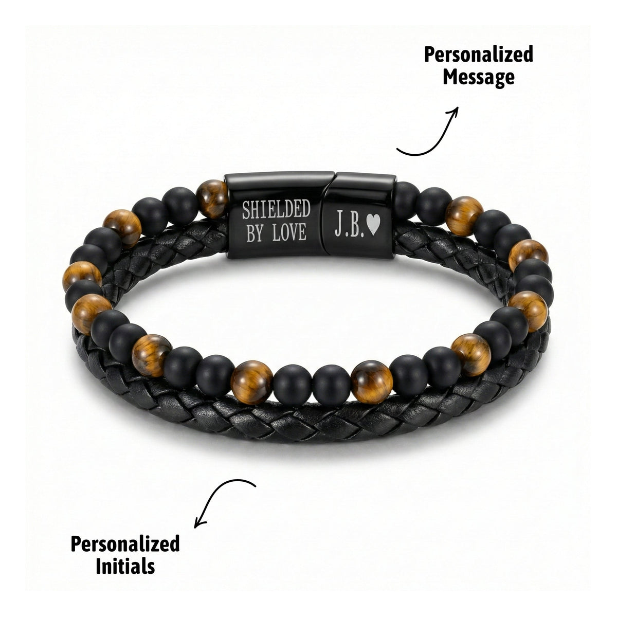 Tiger Eye Shield Bracelet - For My Son