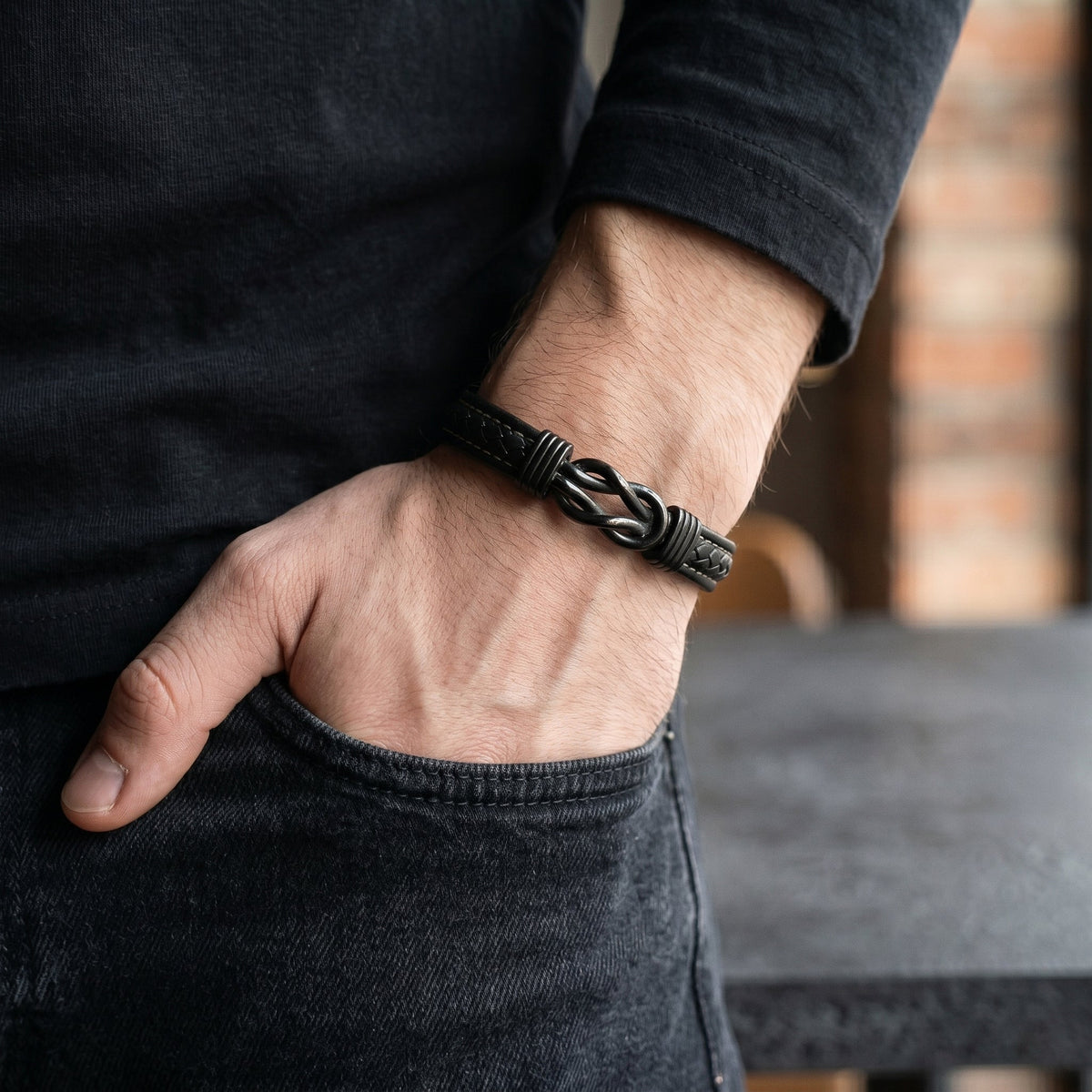Infinity Knot Engraved Bracelet - For My Son