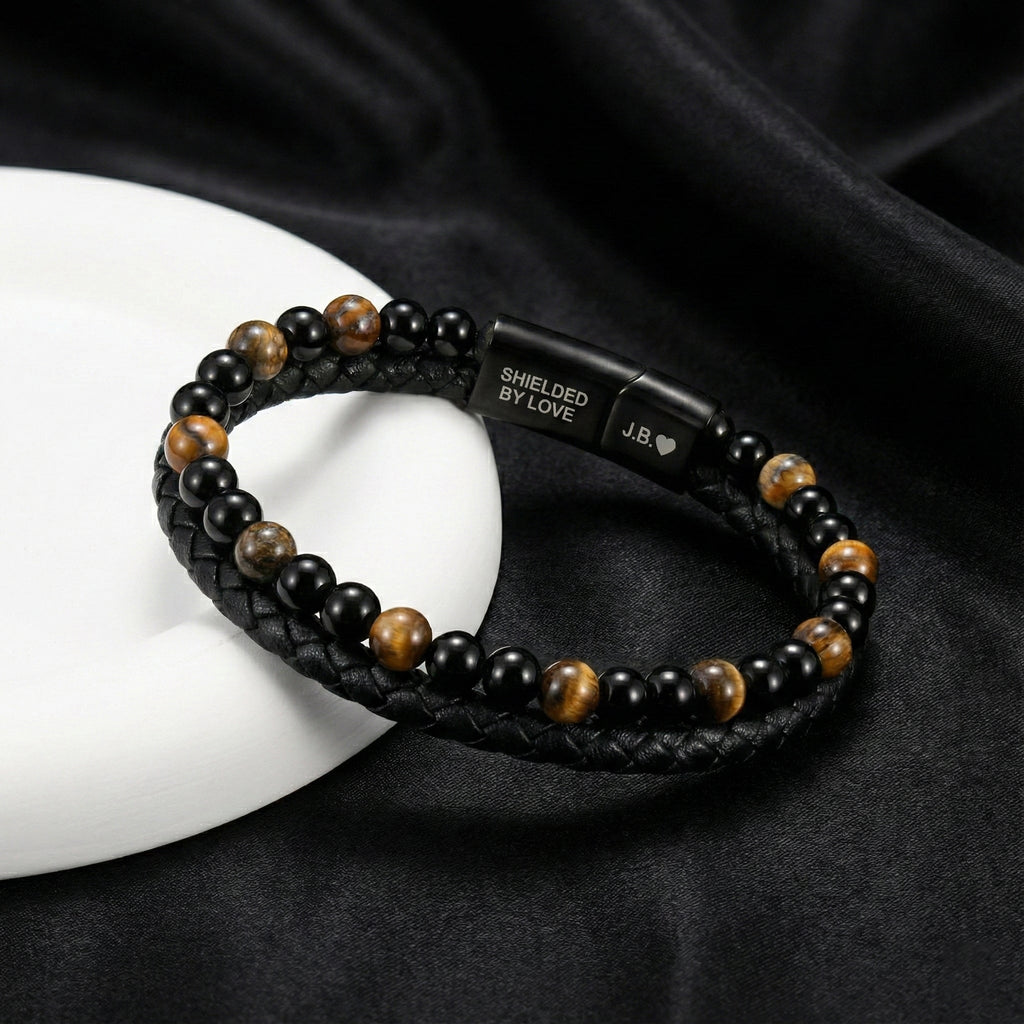Tiger Eye Shield Bracelet - For My Son