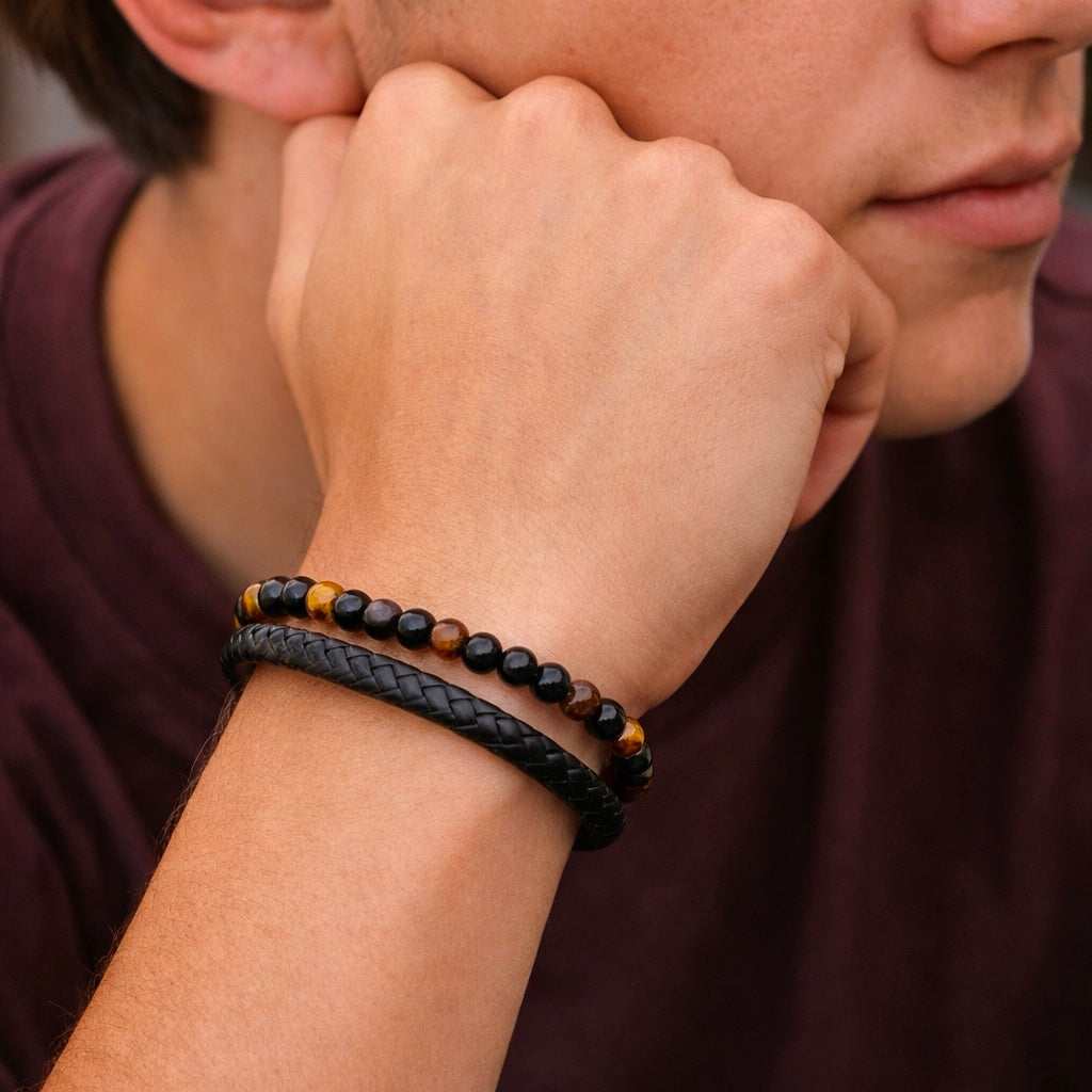Tiger Eye Shield Bracelet - For My Son
