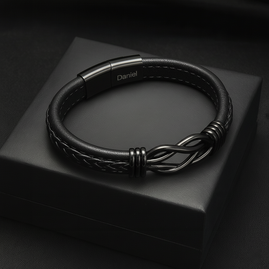 Infinity Knot Engraved Bracelet - For My Son
