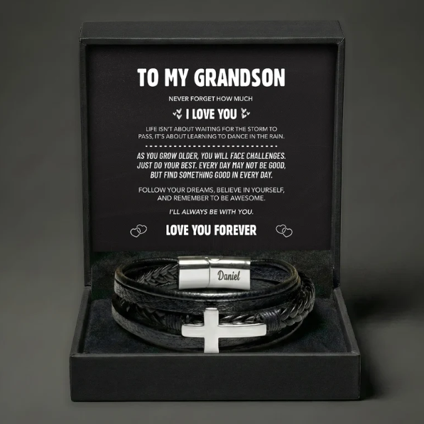 Guardian Cross Bracelet - For My Grandson
