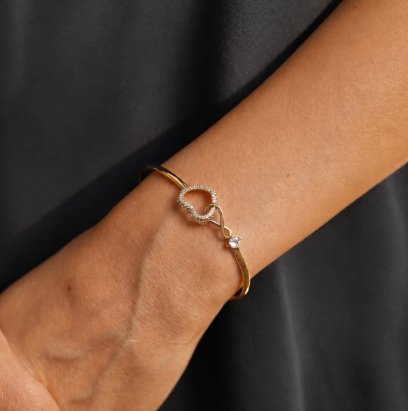 Linked Forever Heart Bangle - For My Daughter